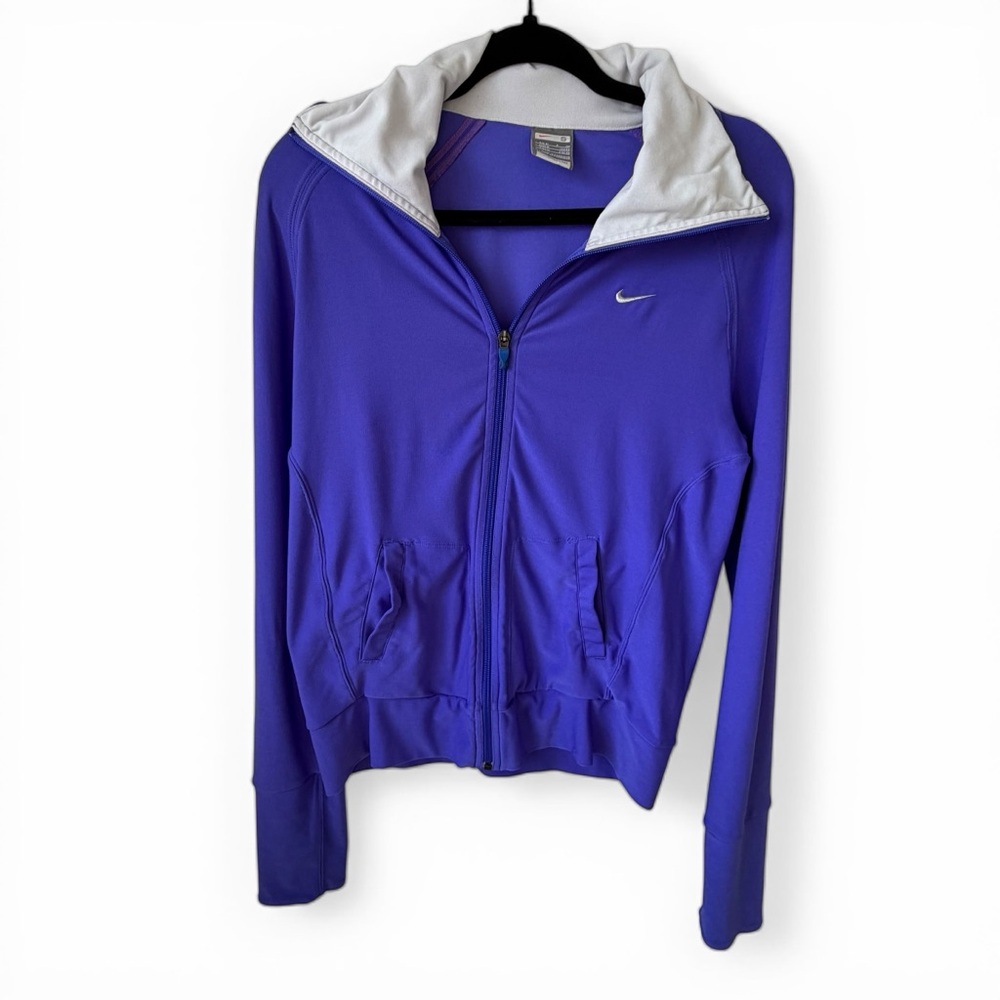Nike Fit Dry Purple Zip Athletic Jacket Women’s Small Running Hoodie